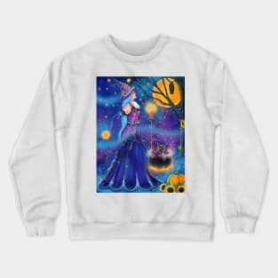 Strange Brew Halloween witch by Renee Lavoie Crewneck Sweatshirt